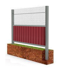 Комбинированный забор из профнастила и сетки рабицы